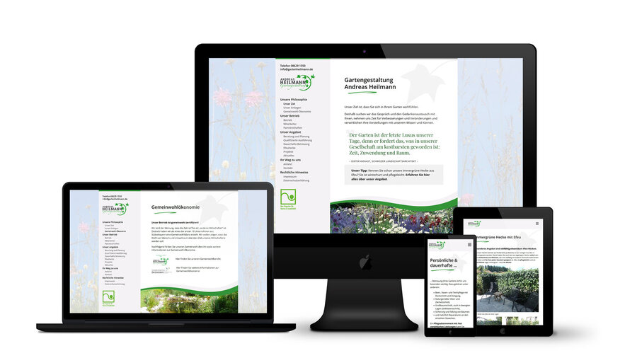 Garten Heilmann Website Mockup